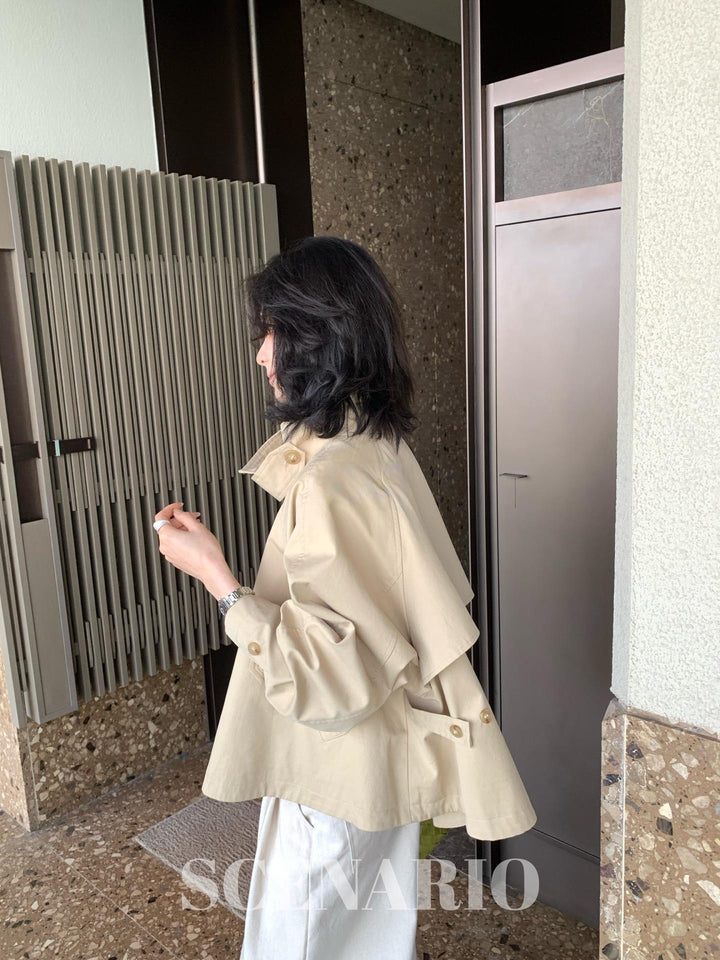 SCENARIO Soft Breeze Cropped Trench Jacket - 2 Colors