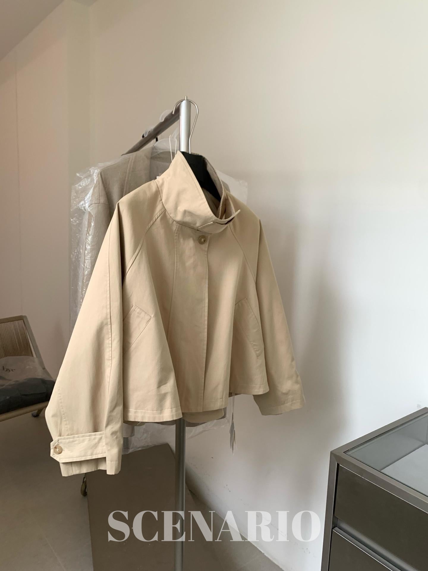 SCENARIO Soft Breeze Cropped Trench Jacket - 2 Colors