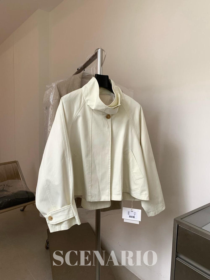 SCENARIO Soft Breeze Cropped Trench Jacket - 2 Colors
