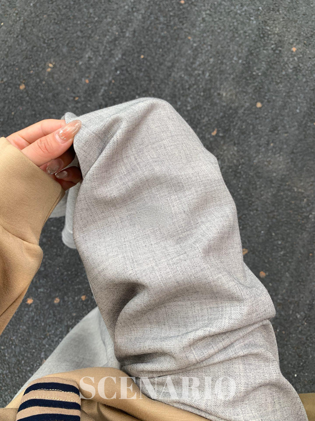 SCENARIO Soft Tailored Wide-Leg Pants-Grey