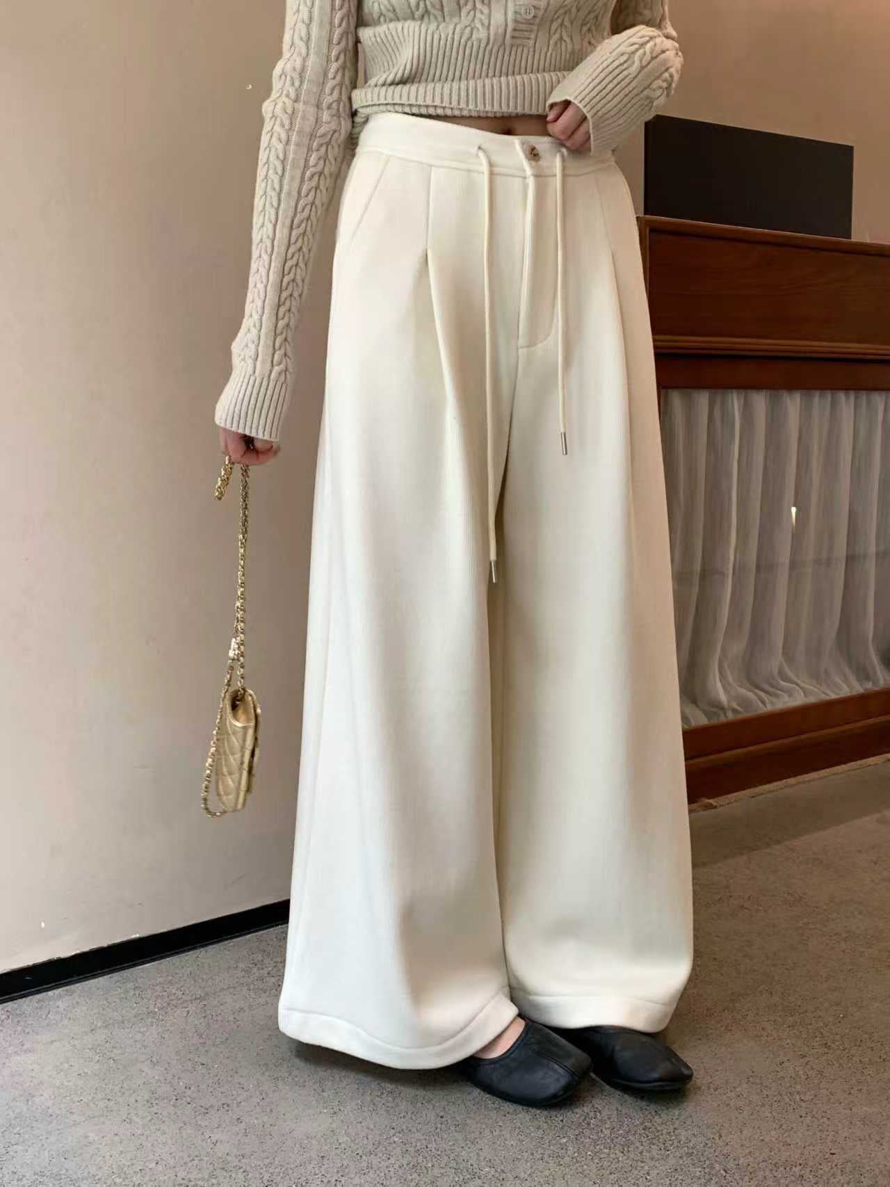 SCENARIO Soft-Wide Pants-Beige