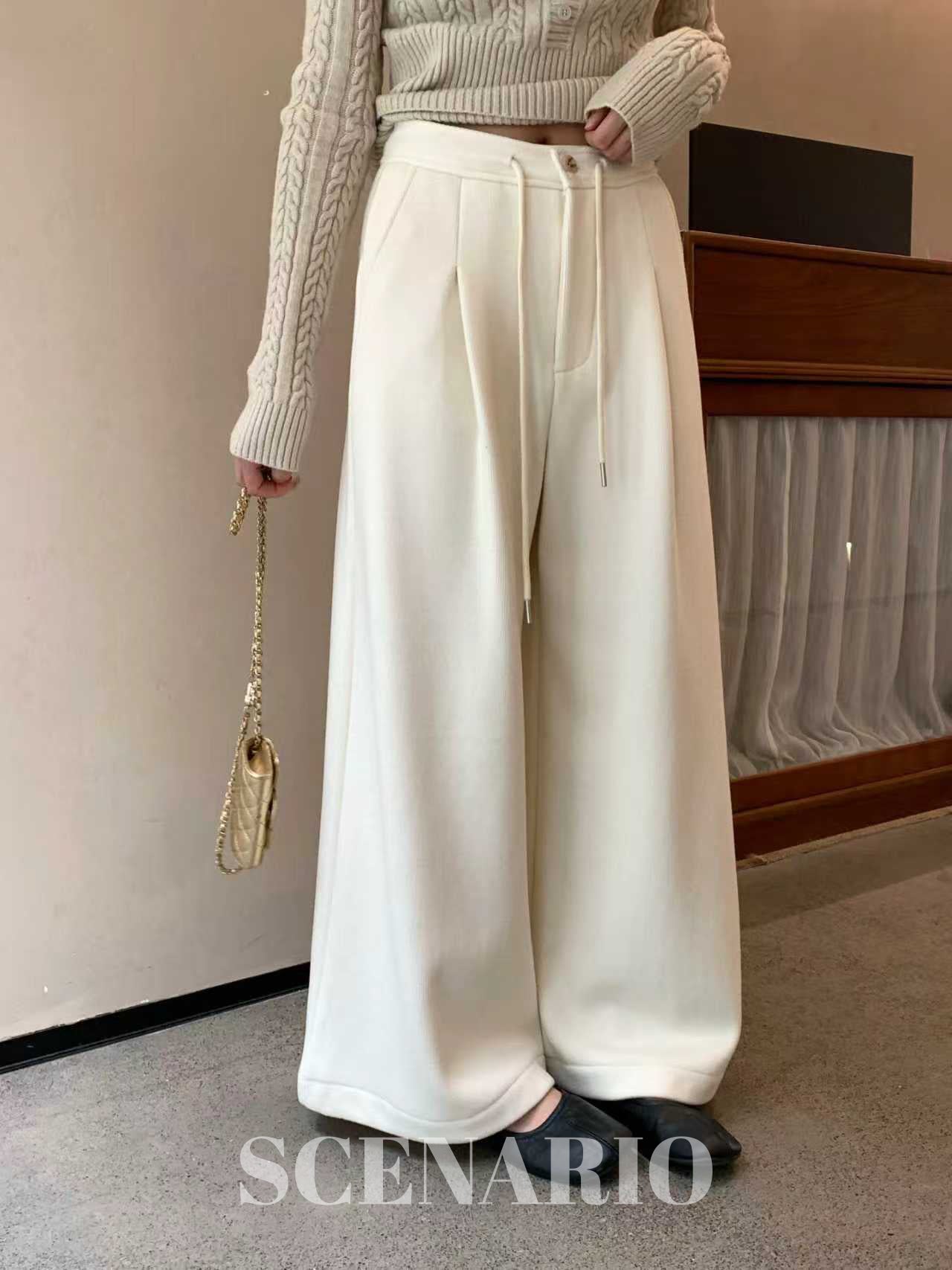 SCENARIO Soft-Wide Pants-Beige
