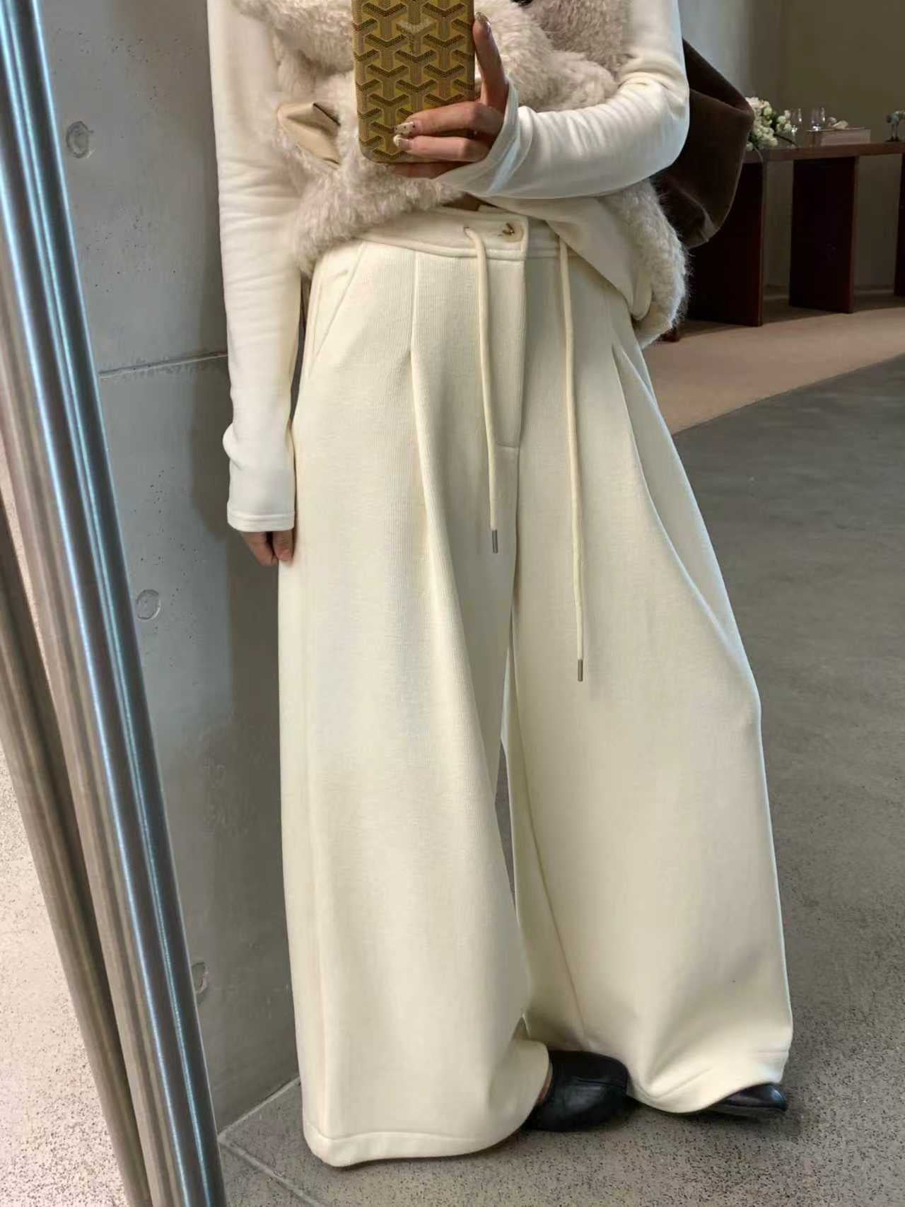 SCENARIO Soft-Wide Pants-Beige