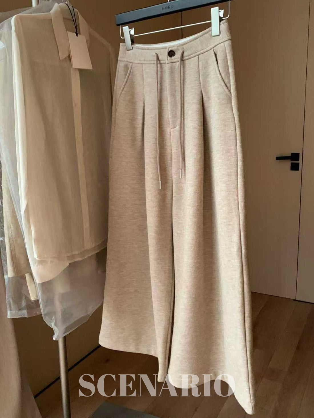 SCENARIO Soft-Wide Pants-Beige