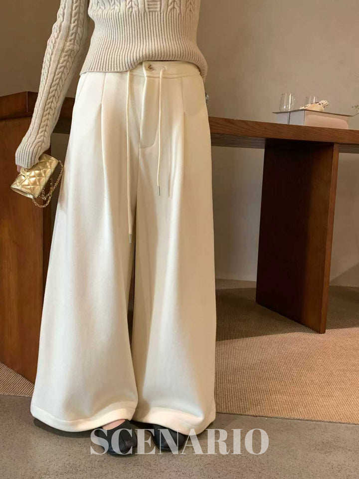 SCENARIO Soft-Wide Pants-Beige