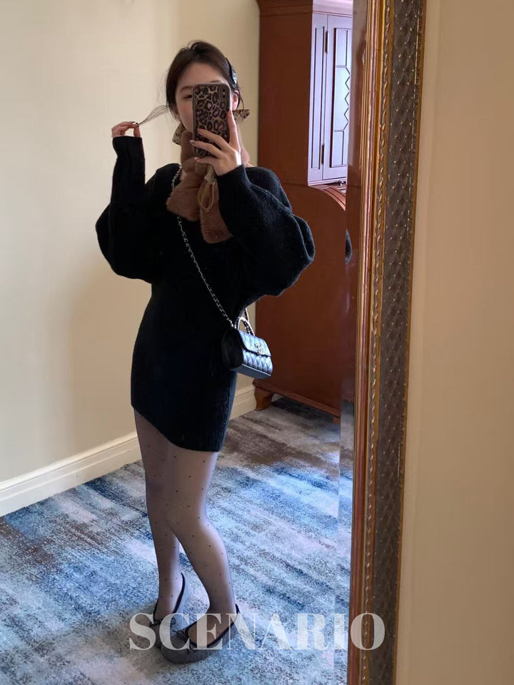 SCENARIO A-Line Knit Dress-Three Colors