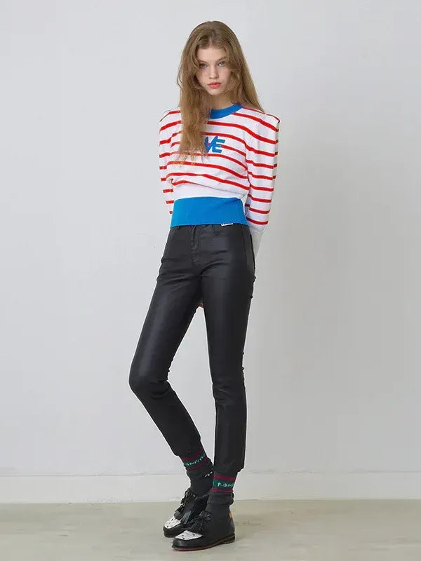 Kandini Stretch Slim Pants-Black