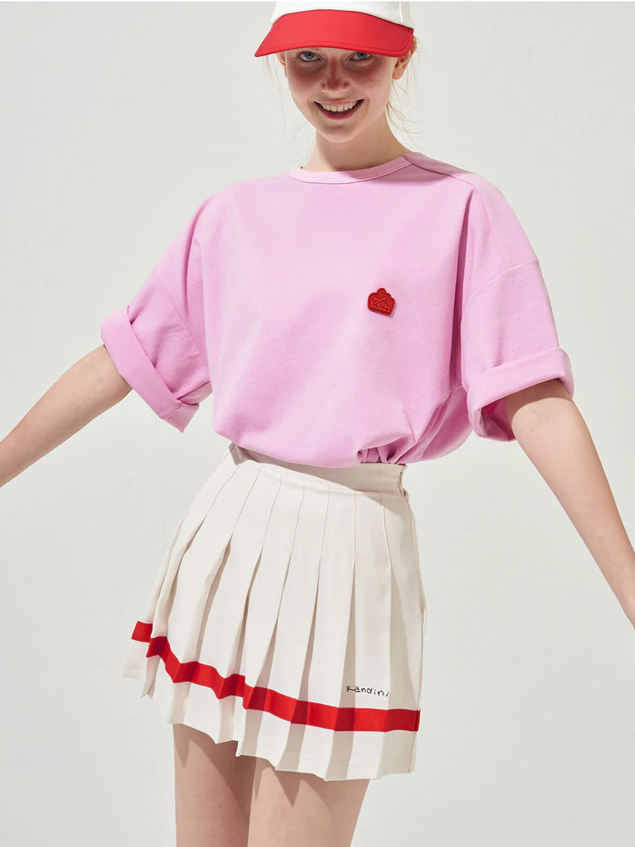 Kandini Color Line Pleated Skirt-Cream