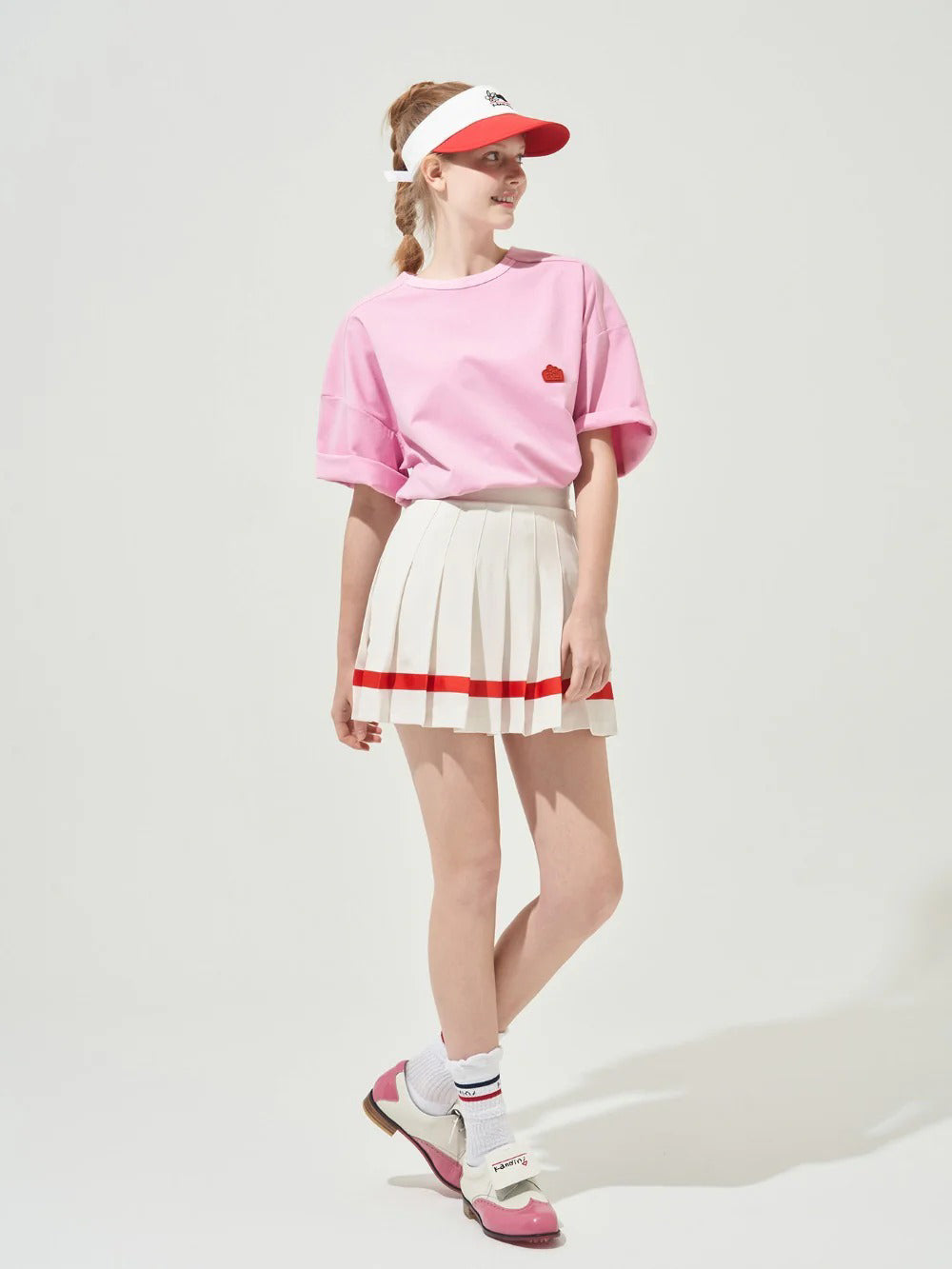 Kandini Color Line Pleated Skirt-Cream