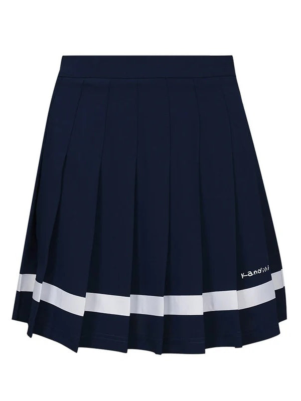 Kandini Color Line Pleats Skirt - Navy