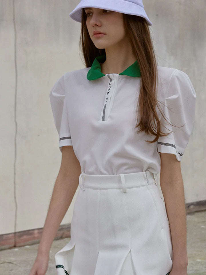 Kandini Color Round Polo Shirts-Green