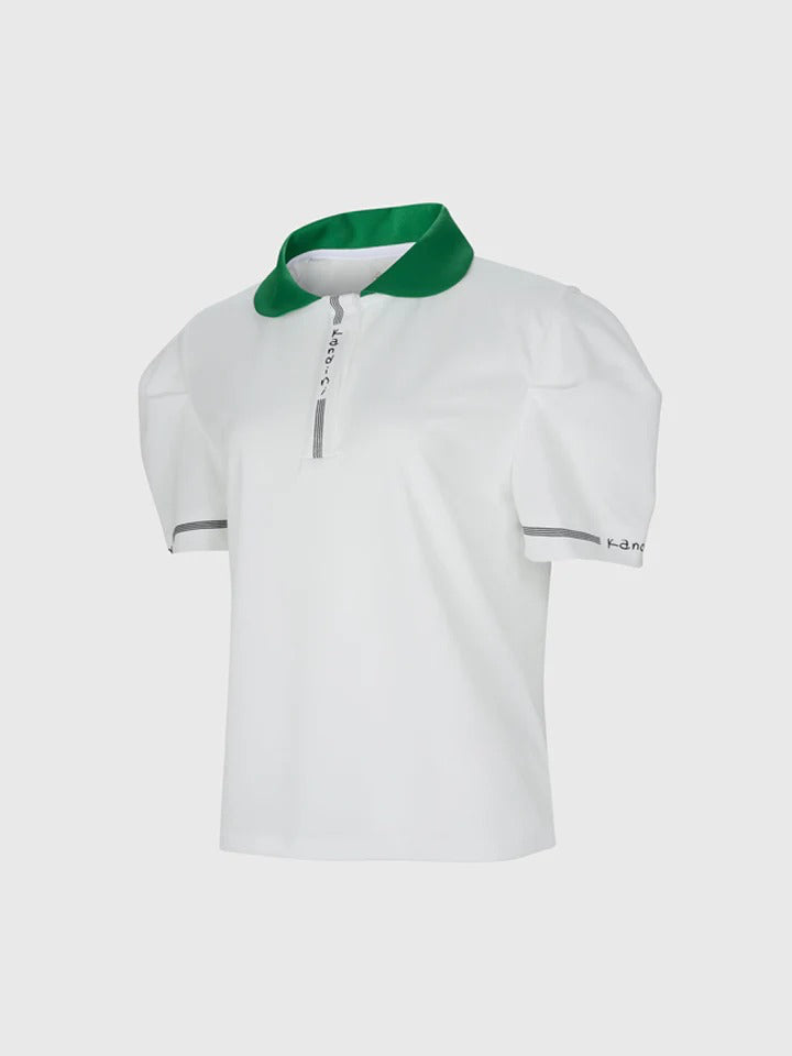 Kandini Color Round Polo Shirts-Green