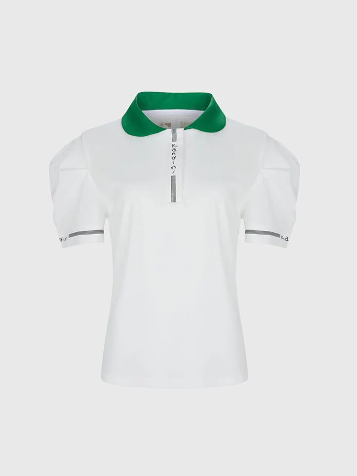 Kandini Color Round Polo Shirts-Green