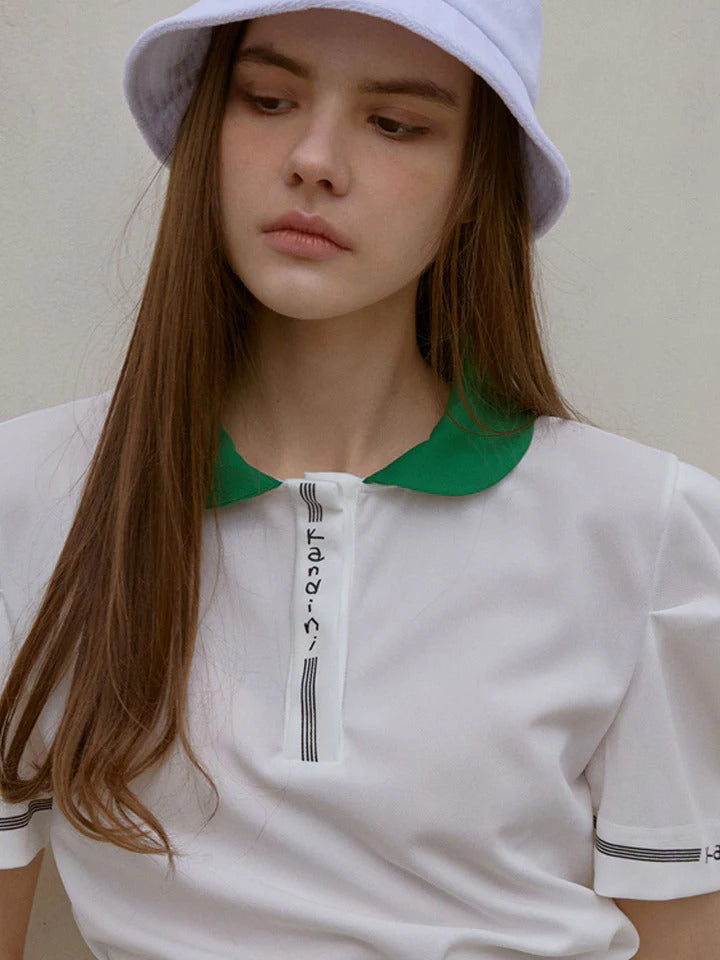 Kandini Color Round Polo Shirts-Green