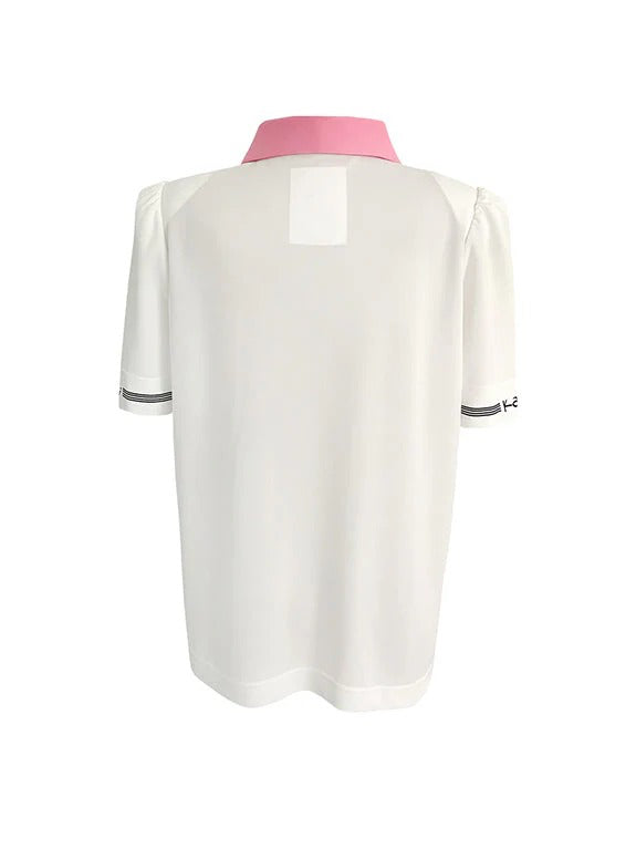 Kandini Color Round Polo Shirt - Pink