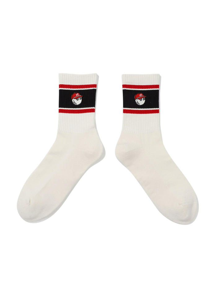 Malbon BURKET WAPEN CREW SOCKS-Red
