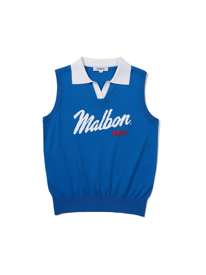 Malbon LOGO KNIT VEST-Blue