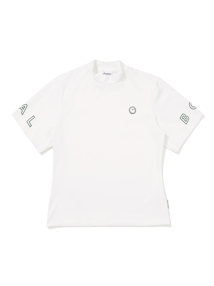 Malbon MOCK NECK HALF SLEEVE T-SHIRT-White