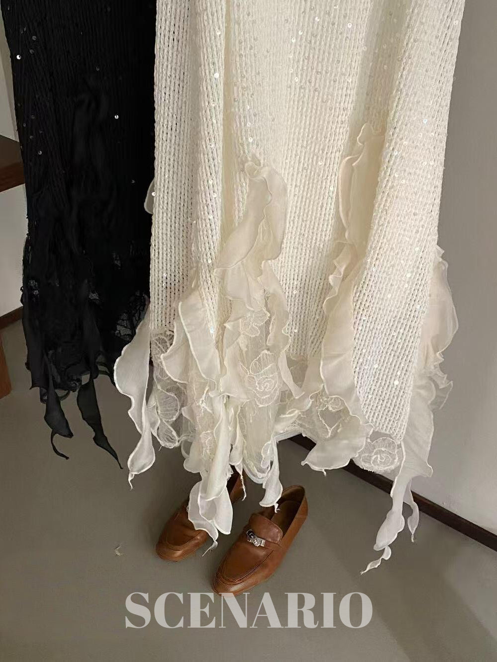 SCENARIO Whispering Petals Midi Dress-Two Colors