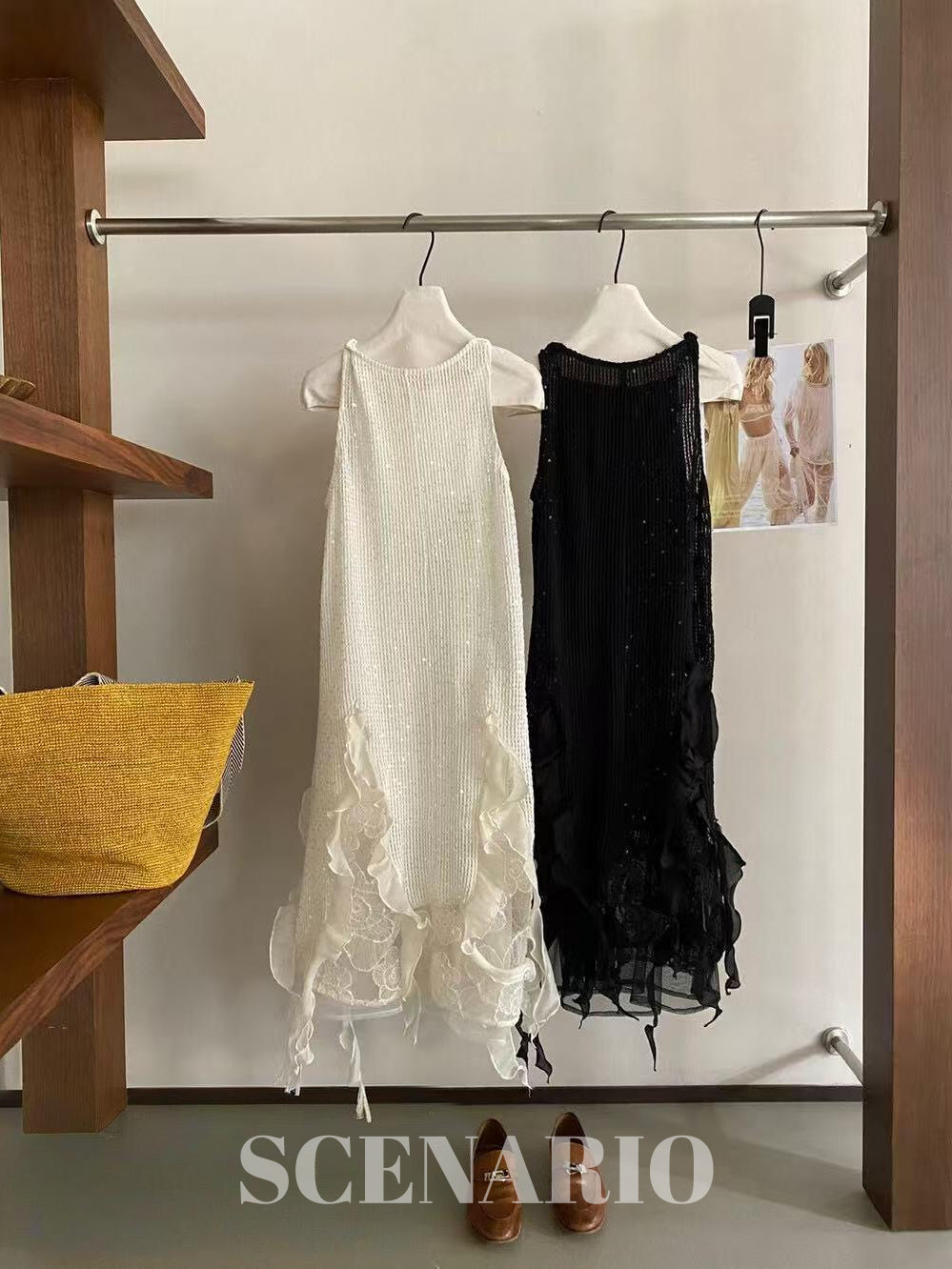 SCENARIO Whispering Petals Midi Dress-Two Colors