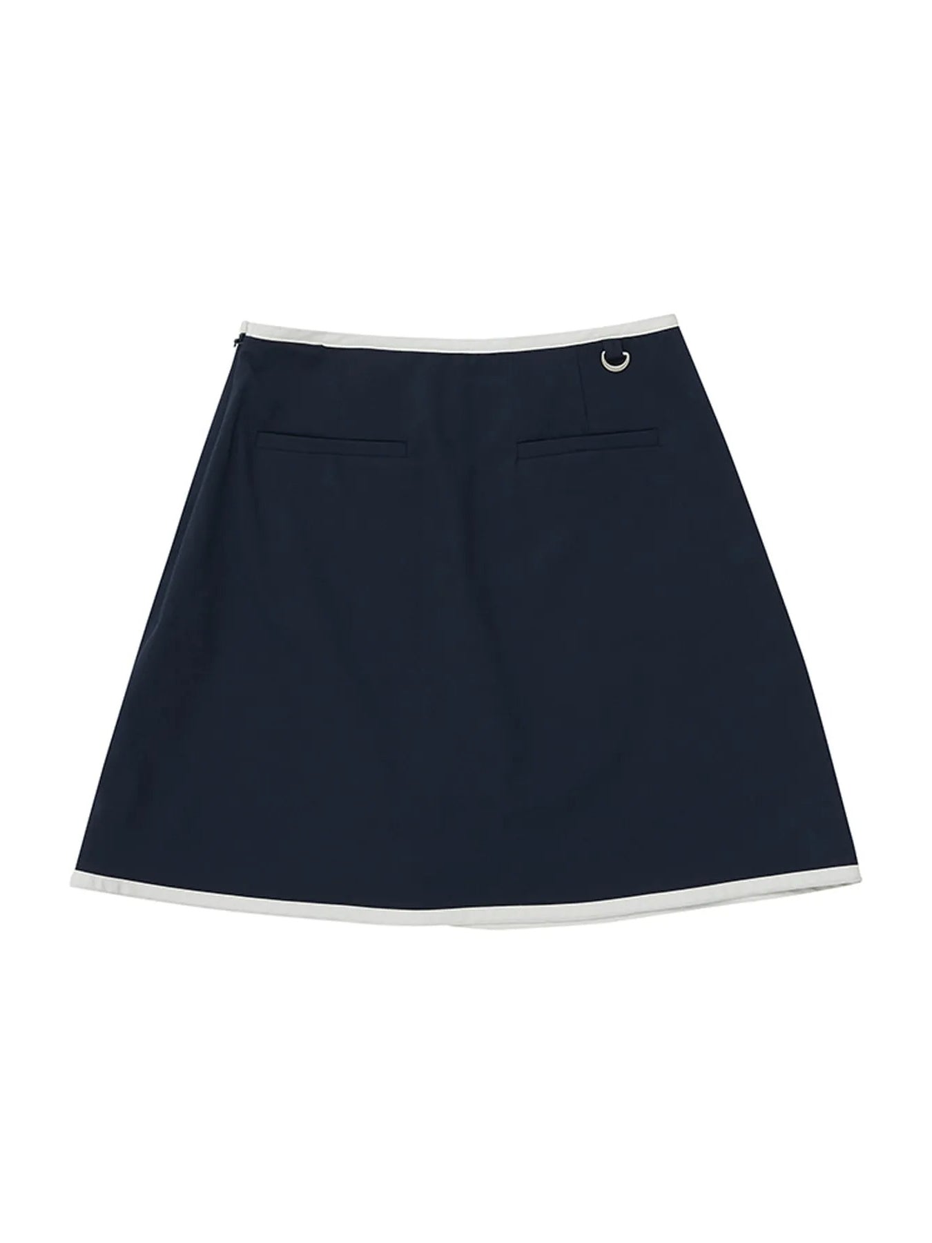 Piv'vee  Bouton Wrap Athleisure Skirt-Ocean Navy