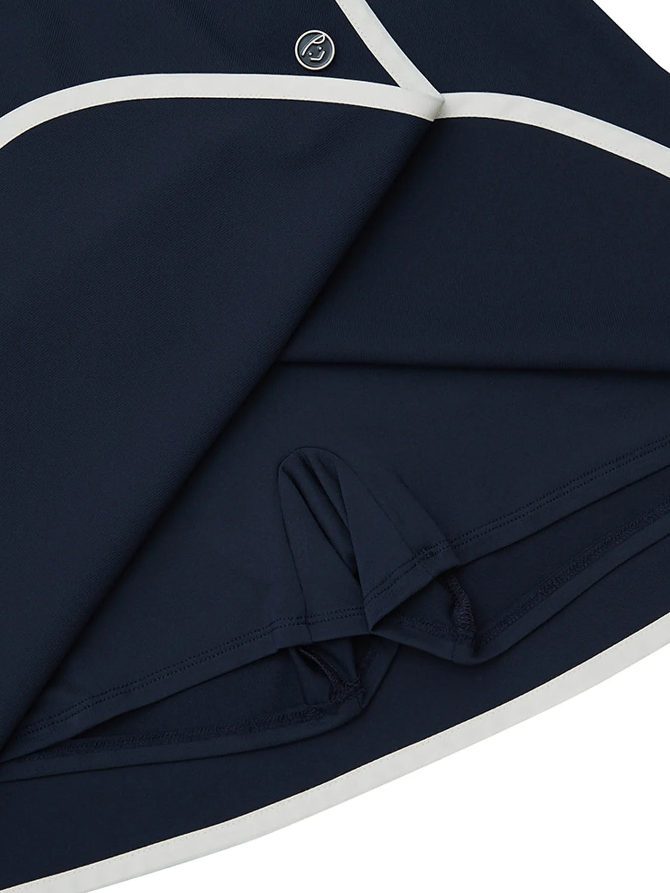 Piv'vee  Bouton Wrap Athleisure Skirt-Ocean Navy