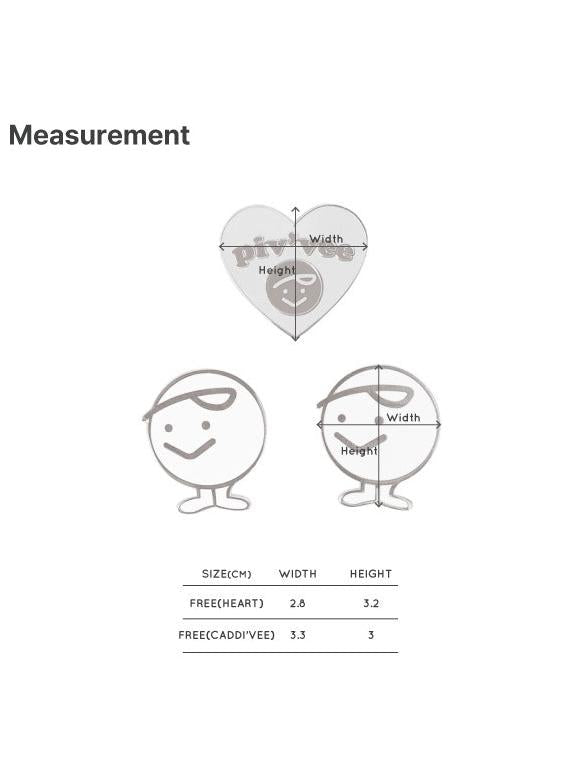 Piv'vee Caddi'vee & Heart ball marker clip set