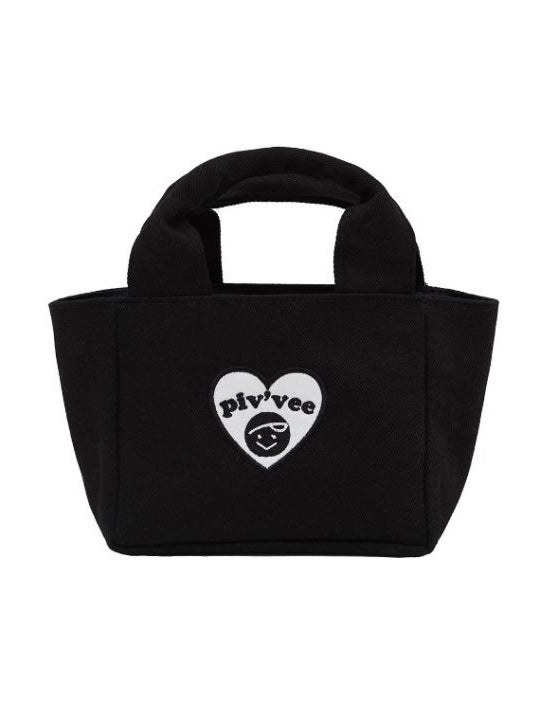Piv'vee Heart Tote Bag-Black
