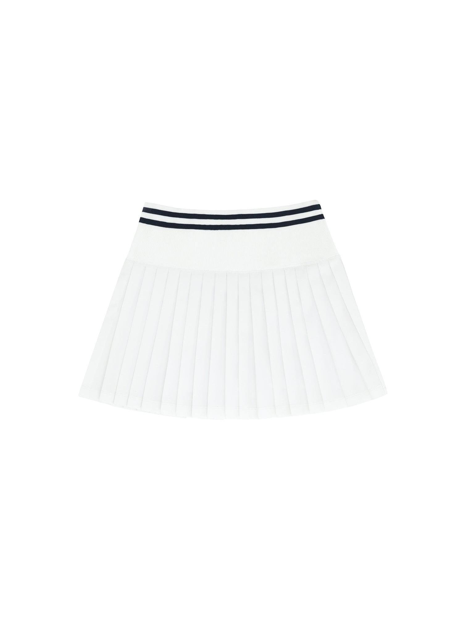 Piv'vee Hybrid Pleated Skirt-Cloud-White