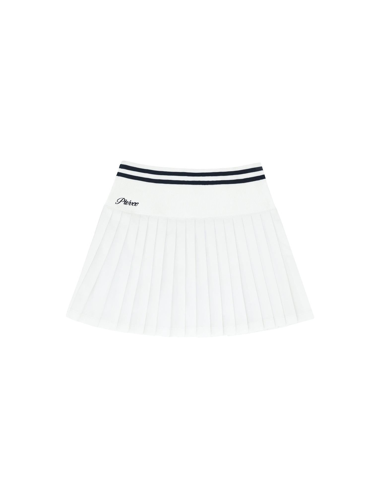 Piv'vee Hybrid Pleated Skirt-Cloud-White