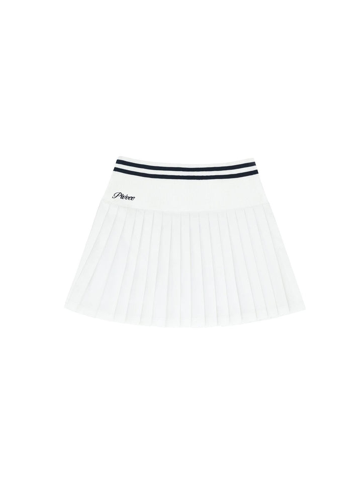 Piv'vee Hybrid Pleated Skirt-Cloud-White