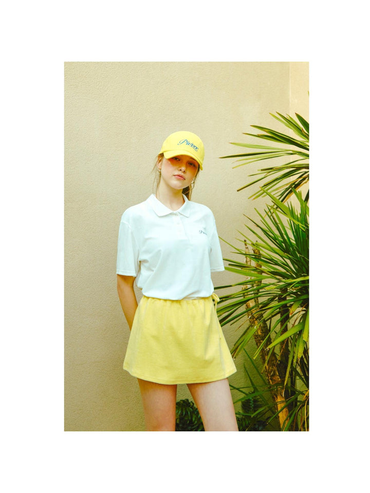 Piv'vee Lettering Ball Cap-Yellow