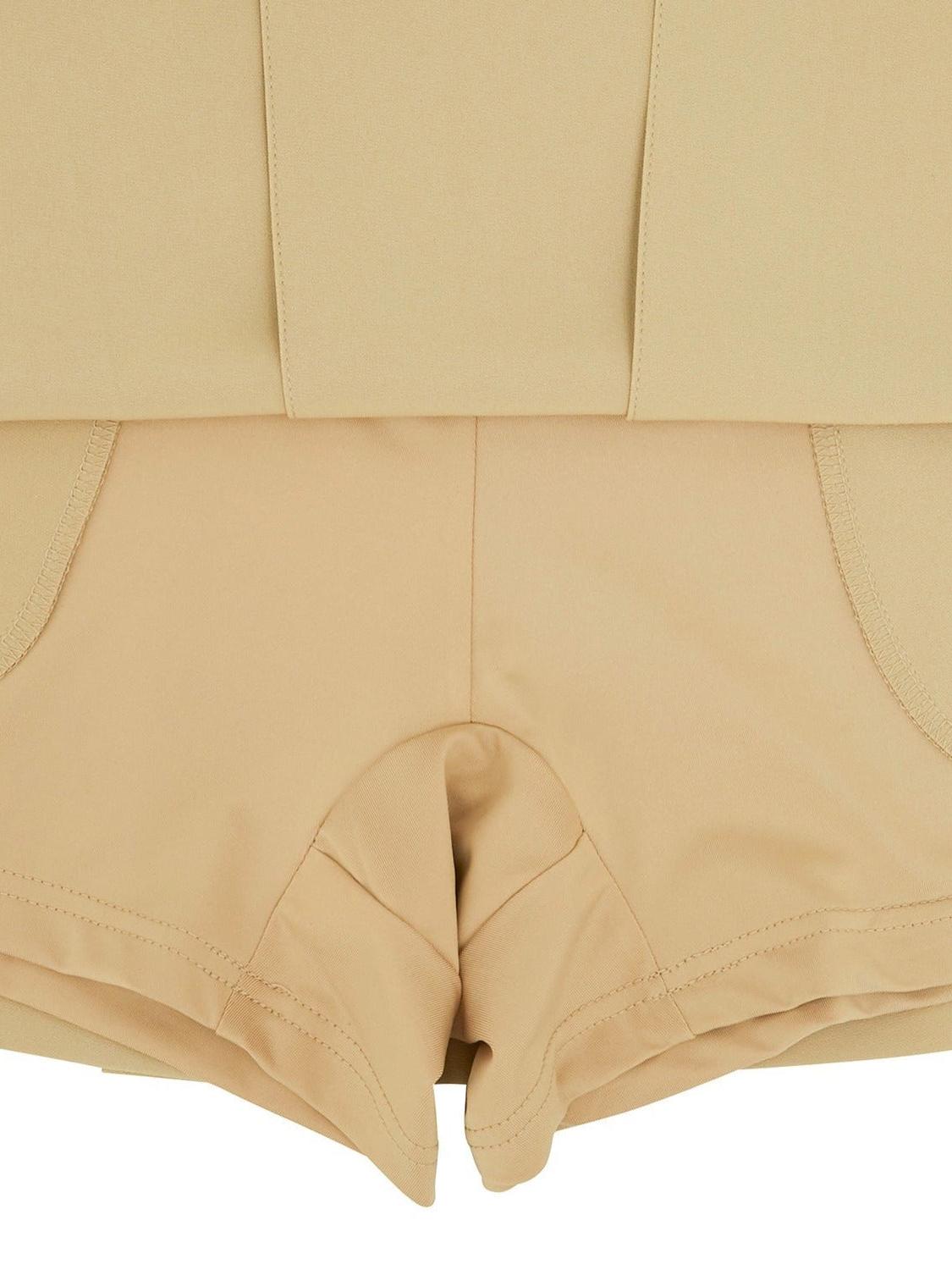 Piv‘vee Preppy String Pleated Skirt-Beige