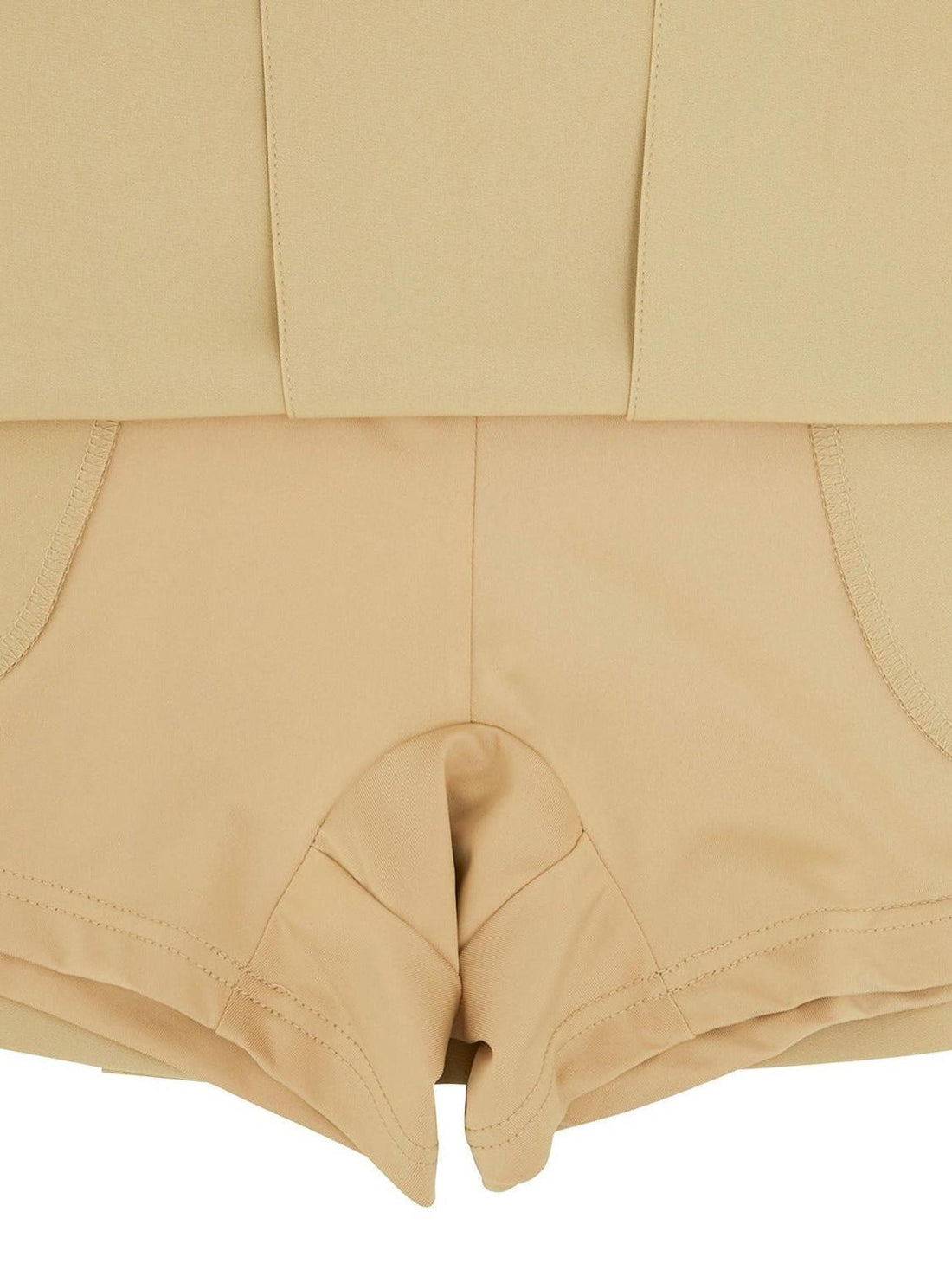 Piv‘vee Preppy String Pleated Skirt-Beige