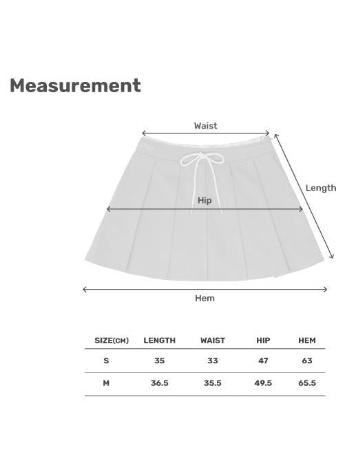 Piv‘vee Preppy String Pleated Skirt-Beige