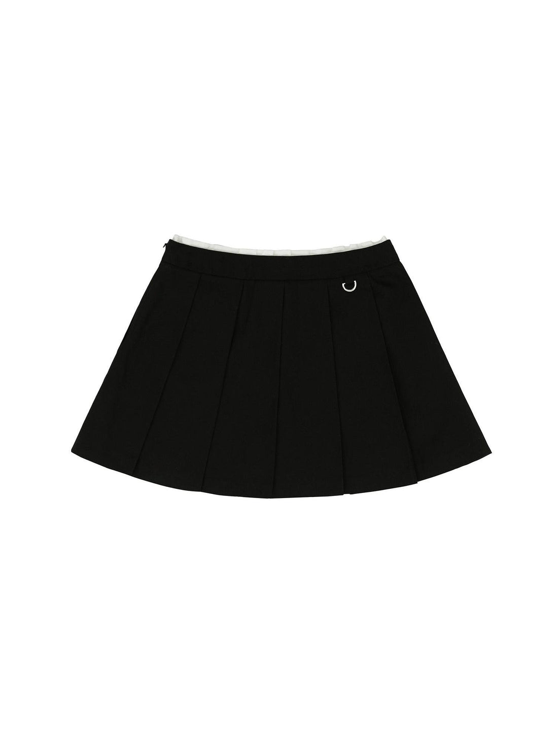 Piv‘vee Preppy String Pleated Skirt-Beige