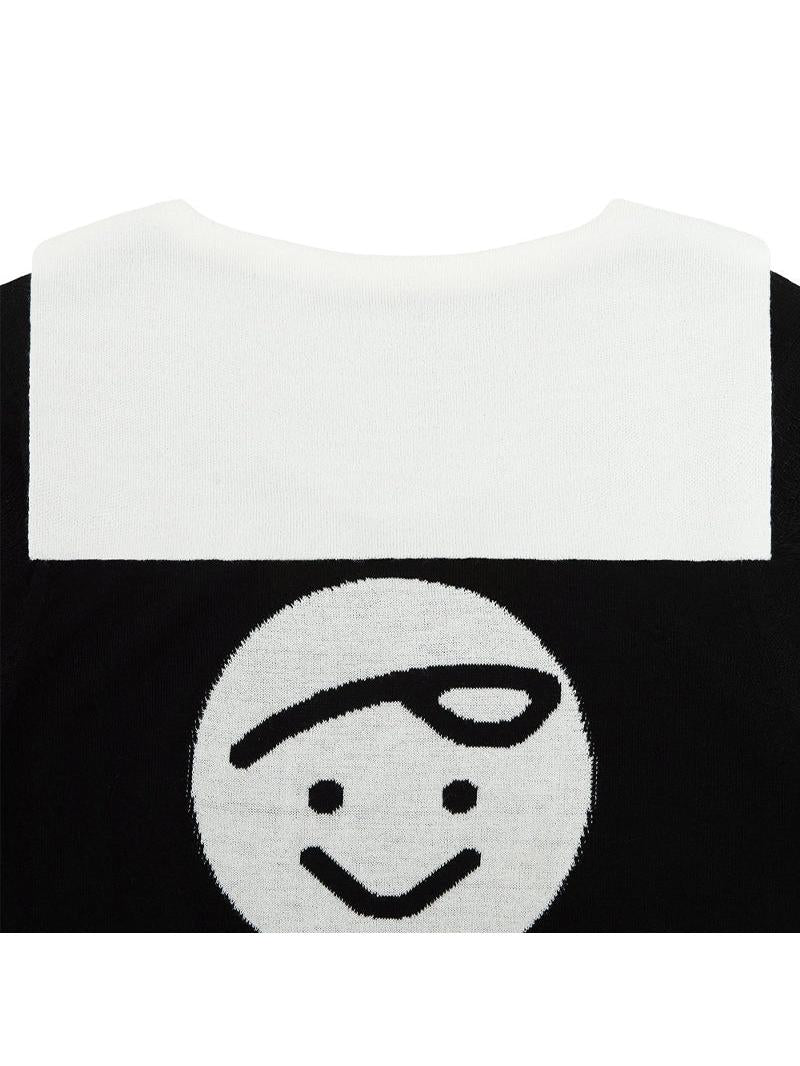 Piv'vee Sailor Short Sleeve Knit Top - Black