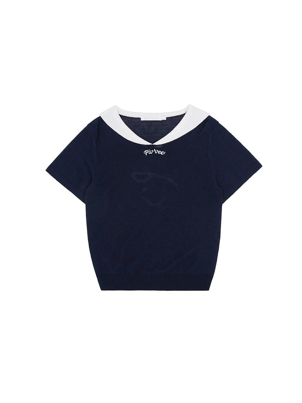 Piv'vee Sailor Short Sleeve Knit Top - 2 Colors