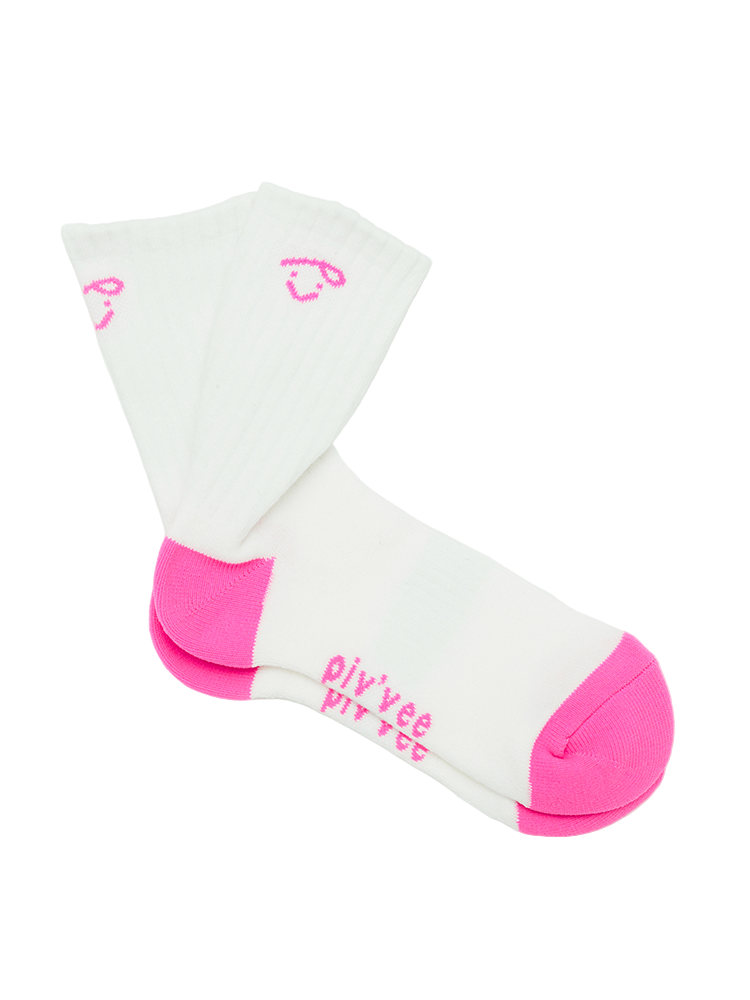 Piv'vee Socks-Cloud White/Pink