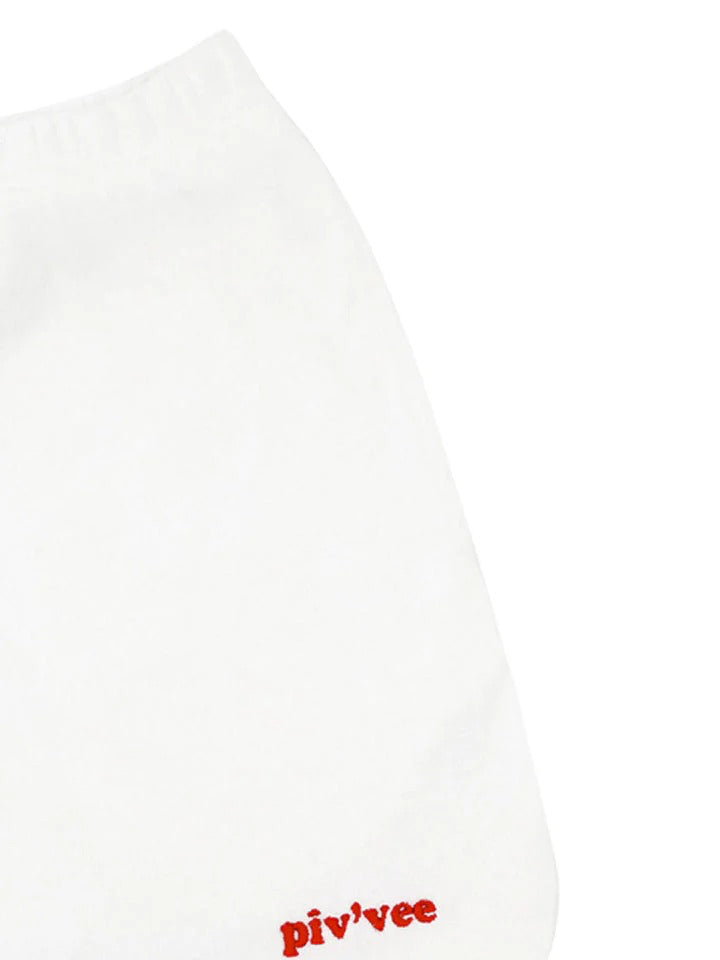 Piv‘vee Terry Waistband Shorts-Cloud White