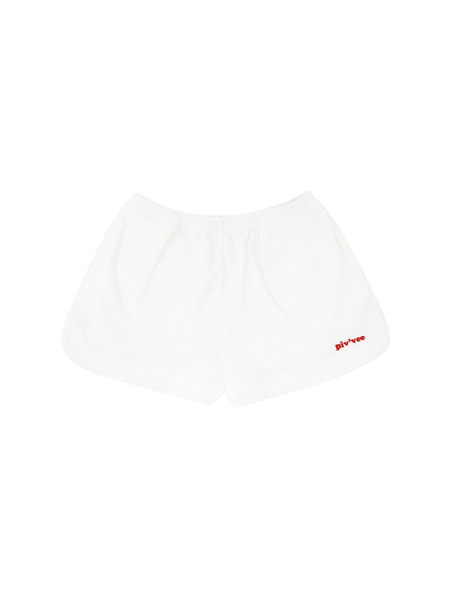 Piv‘vee Terry Waistband Shorts-Cloud White