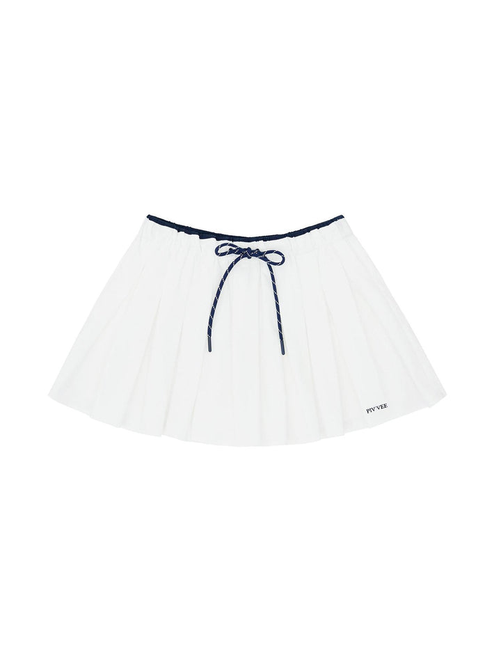 Piv'vee Two Tone Banding Pleated Skirt