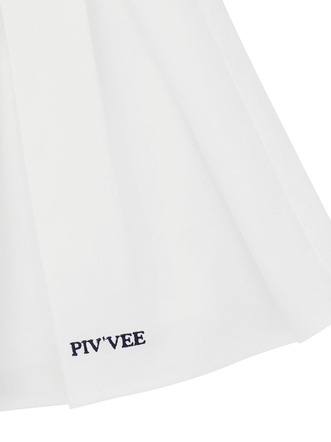 Piv'vee Two Tone Banding Pleated Skirt