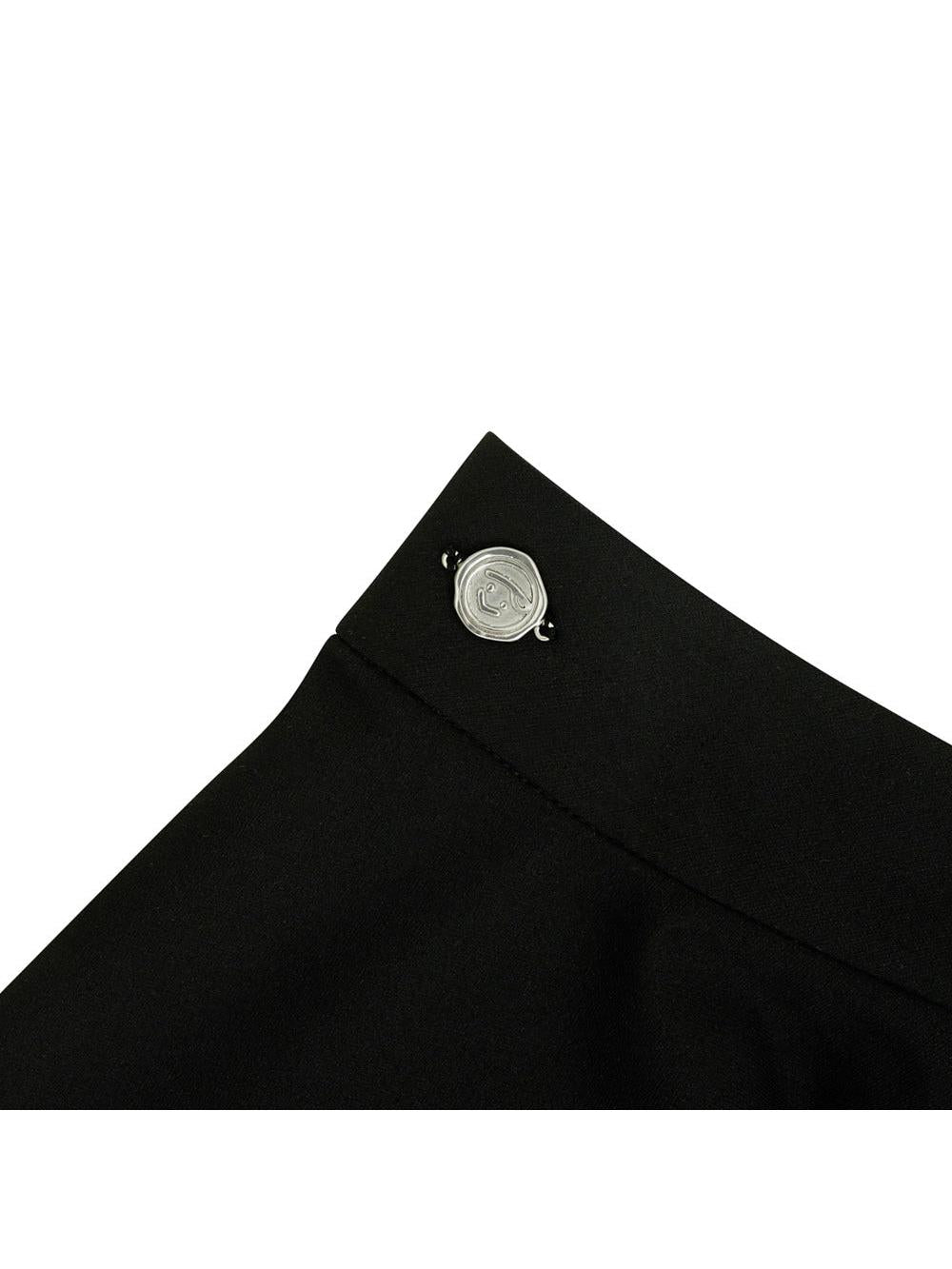 Piv‘vee Waved Edge Skirt-Ebony Black