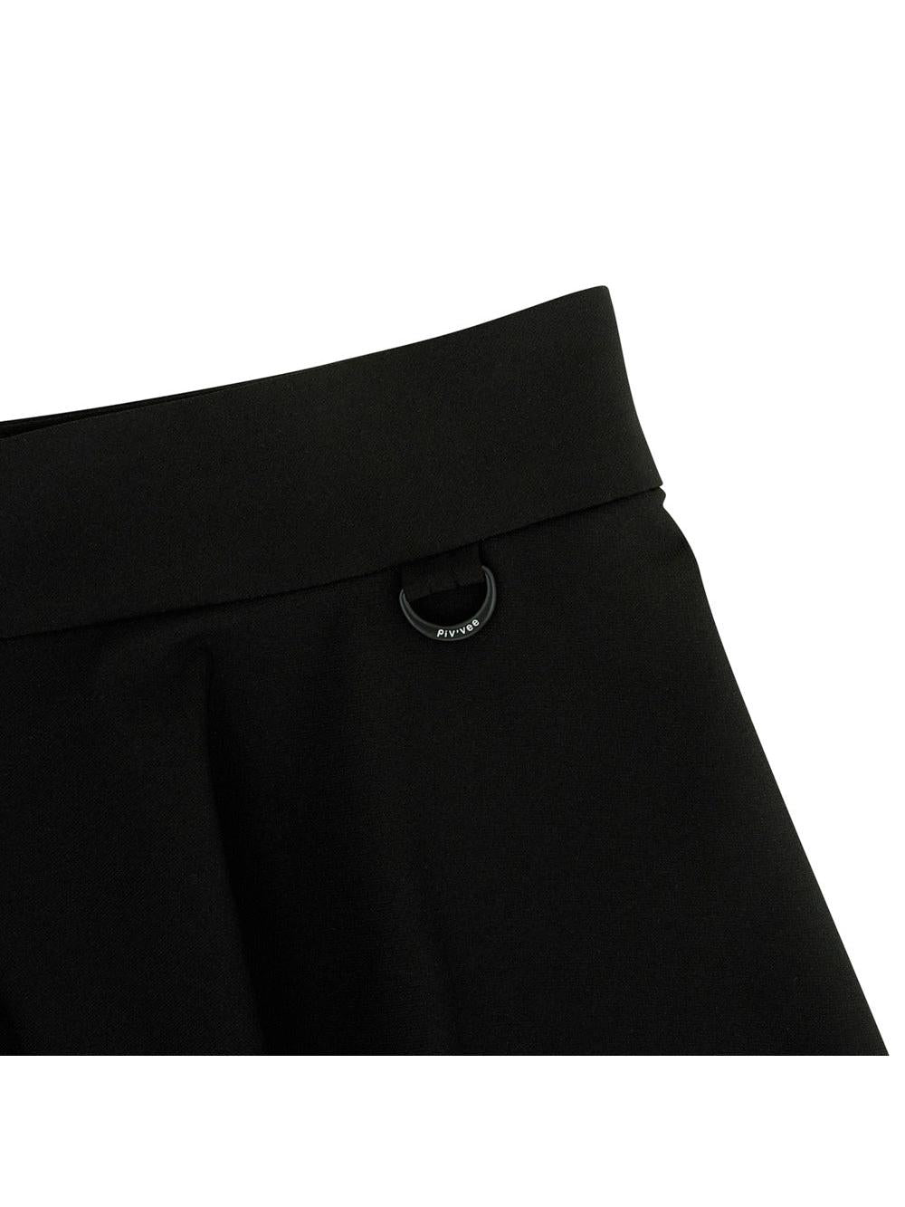 Piv‘vee Waved Edge Skirt-Ebony Black