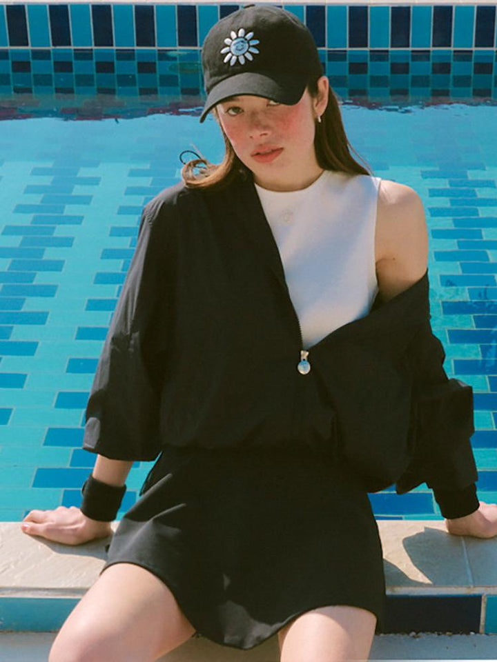 Piv‘vee Waved Edge Skirt-Ebony Black