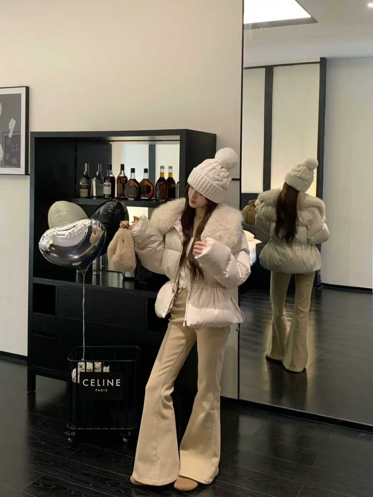 SCENARIO Snow Fox Down Jacket-Beige