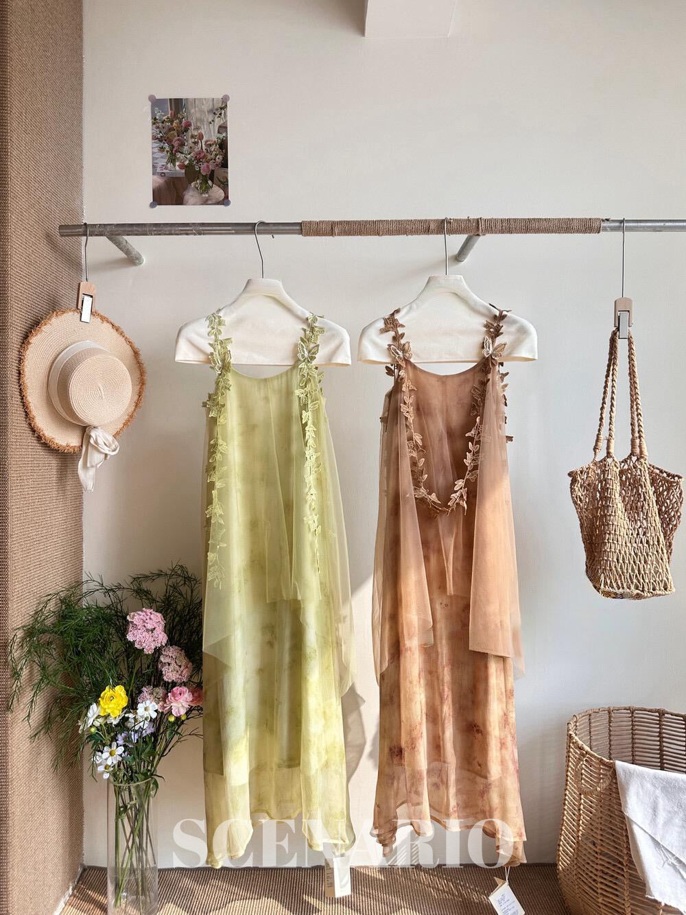 SCENARIO Garden Glow Sheer Maxi Dress - Green