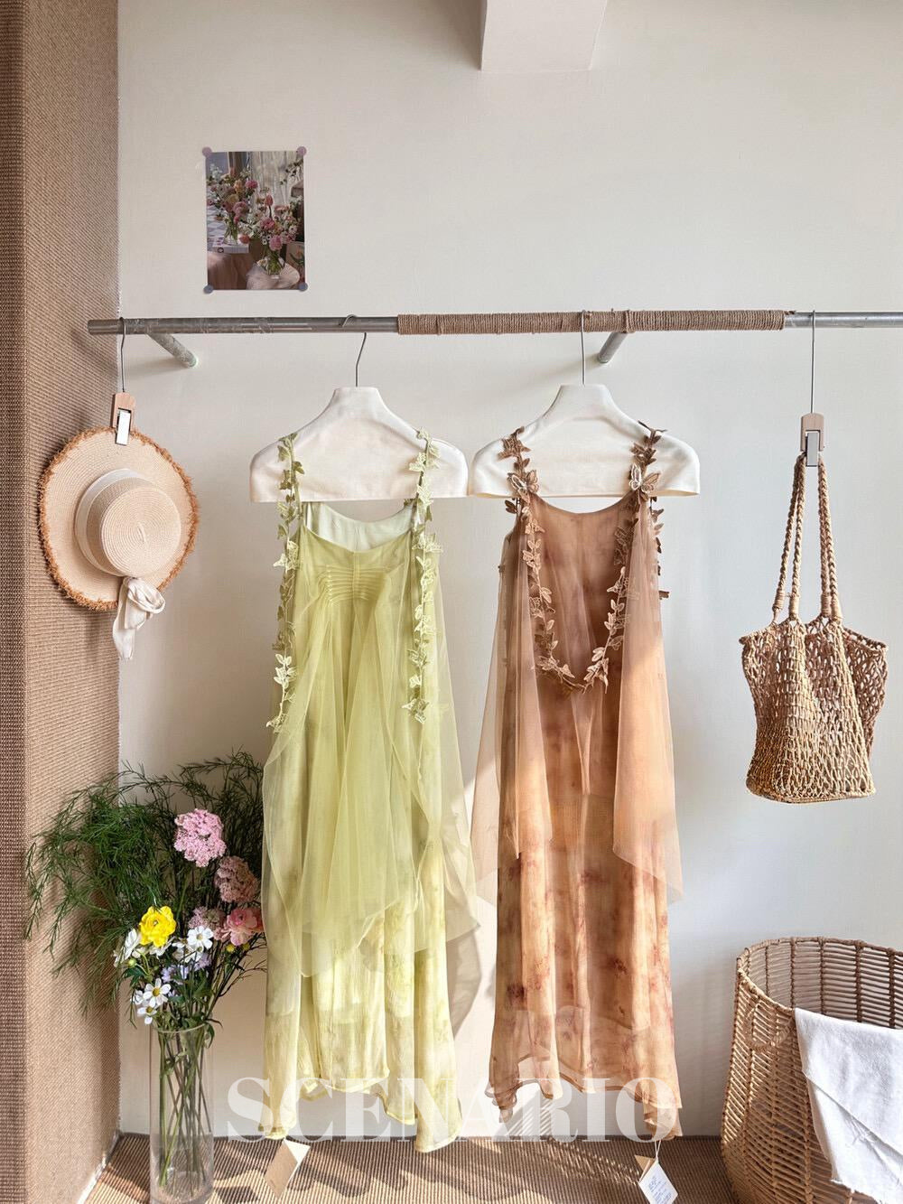 SCENARIO Garden Glow Sheer Maxi Dress - Green