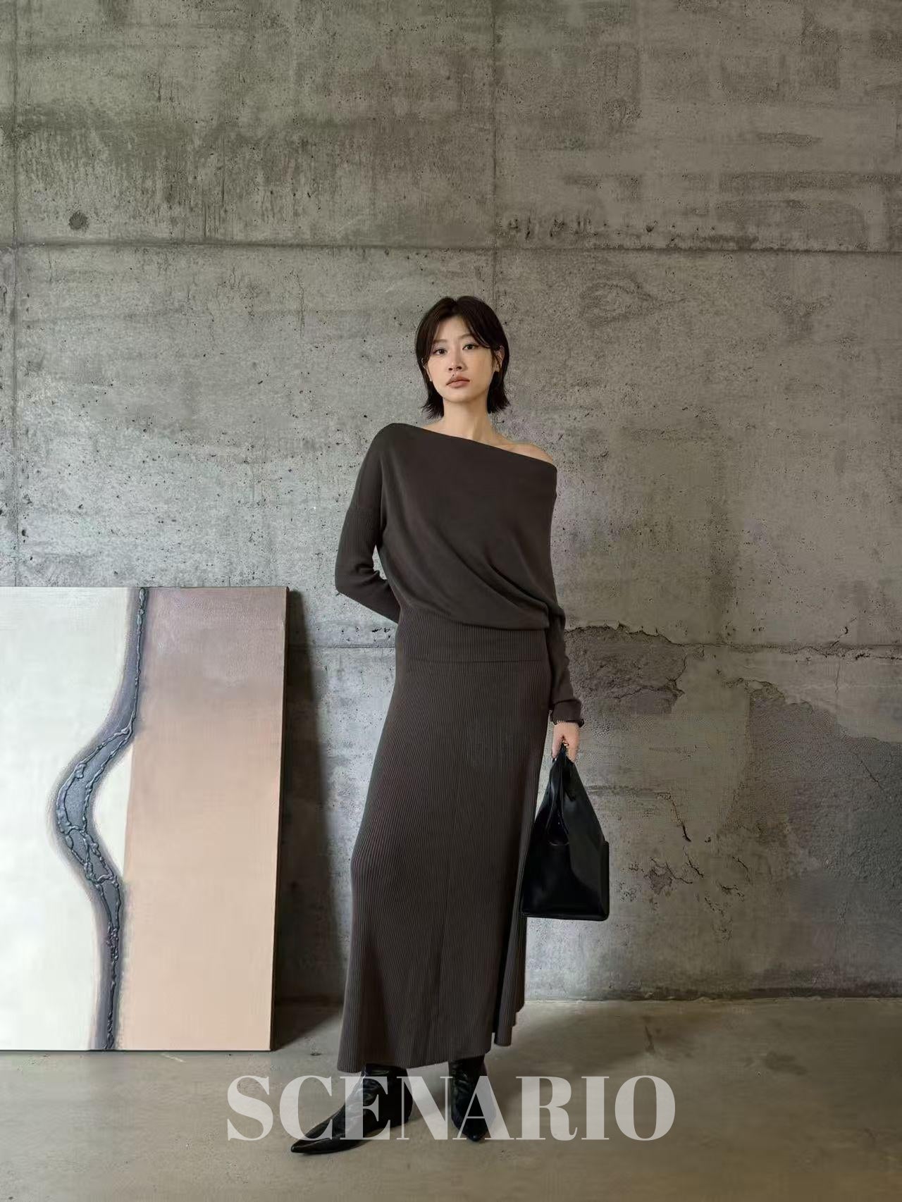 SCENARIO Wool Two-Way Shoulder Top-Two Colors